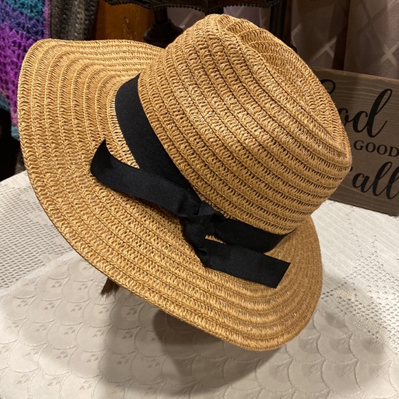 Torrid Straw Hat with Black Ribbon EUC - Picture 2 of 6